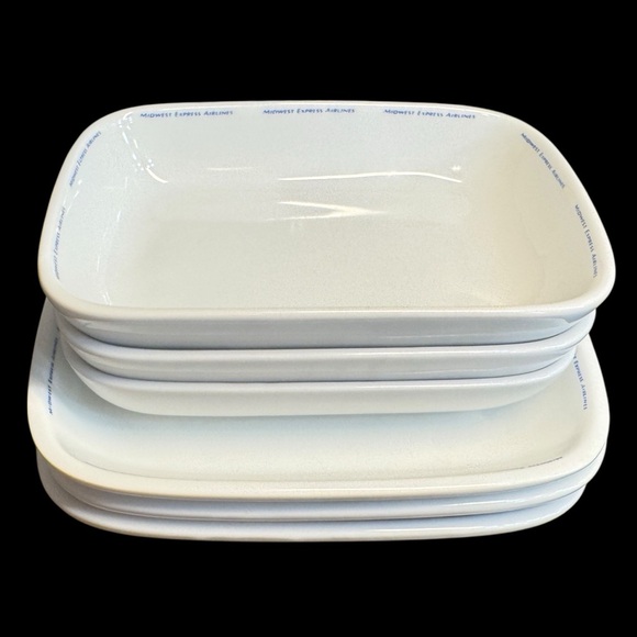 Vintage Midwest Express Airlines First Class Snack Trays & Dinner Plates - Picture 3 of 9